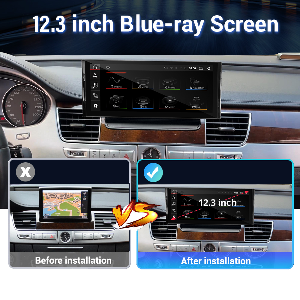 Wit-Up For Audi A8 S8 D4 2011-2018 MMI 3G 12.3" Touch Screen Multimedia Upgrade Android GPS Navi Autoradio Stereo Carplay Youtube Apply Carplay AirPlay Mirroring Wired Android