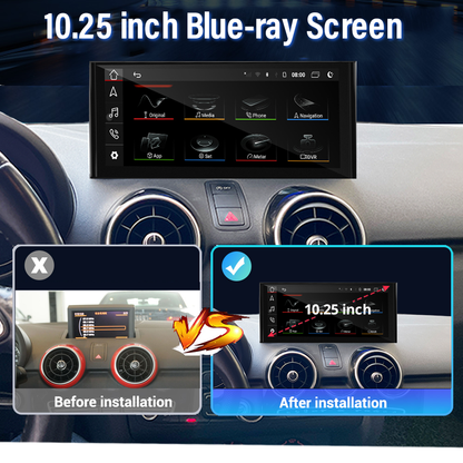 Top Audi A1 Radio Upgrade Head Unit 10.25" Touchscreen GPS Navi Autoradio Stereo Wireless Carplay Screen Youtube Mirroring Netflix Waze Spotify Google Maps 2010 2011 2012 2013 2014 2015 2016 2017 2018