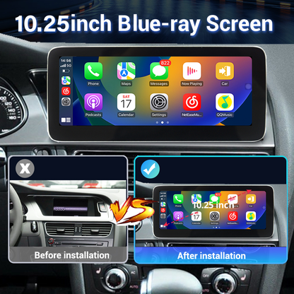 Wit-Up for Audi A4/A5 B8 B8.5 MMI (2009-2017) 10.25" Touchscreen GPS navi autoradio stereo wireless carplay  Youtube Apply Carplay Carplay Mirroring Mirroring Wired Android Netflix Waze