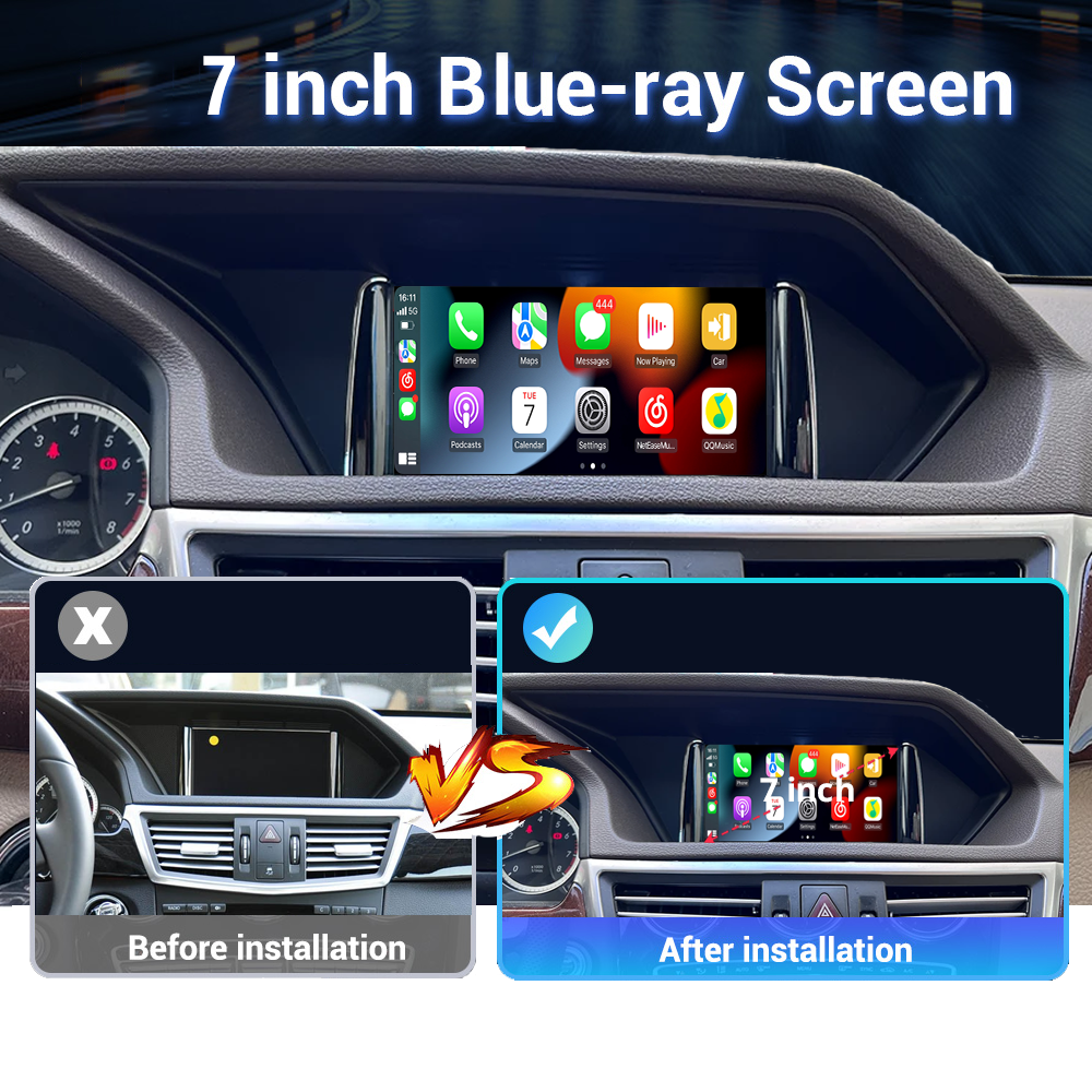 Wit-Up 7" HD Touchscreen for Benz E W212 A212 S212 E63 W207 S207 A207 Apple carplay Autoradio GPS Aftermarket Android Head Unit Navigation Car Stereo Youtube - Wit-Up Media Refit Tech