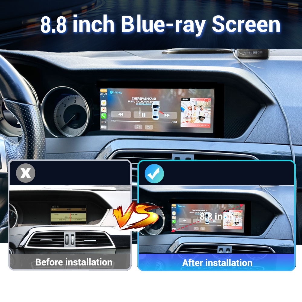 Wit-Up 8.8" Touchscreen GPS Navi Autoradio Stereo Wireless Carplay For Mercedes Benz C W204 2011-2014 Youtube Apply Carplay AirPlay Mirroring Wired Android