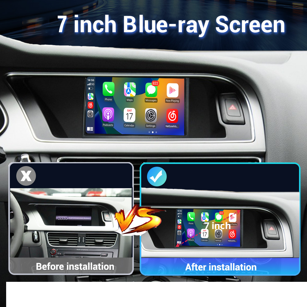Wit-Up 7" Touchscreen For Audi A4 A5 Q5 MMI 2009-2016 GPS Navi Autoradio Stereo Carplay Android 14.0 Aftermarket Radio - Wit-Up Media Refit Tech