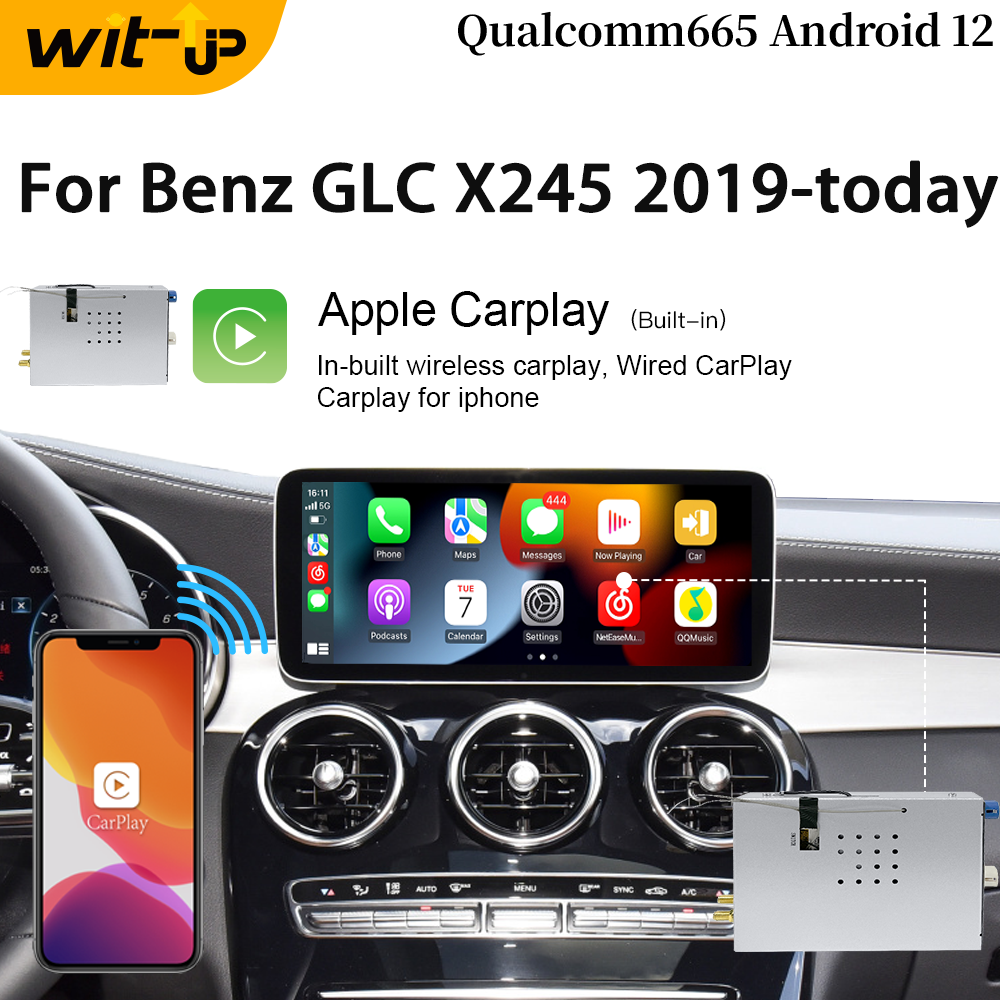 Wit-Up Android CarPlay Adapter For Mercedes 12.3 "GLC X254 NTG6.0 MBUX Radio Navigation Update Multimedia System Wireless CarPlay