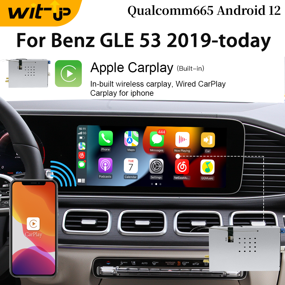 Wit-Up Android CarPlay Adapter For Mercedes 12.3 "GLE W167 NTG6.0 MBUX Radio Navigation Update Multimedia System Wireless CarPlay