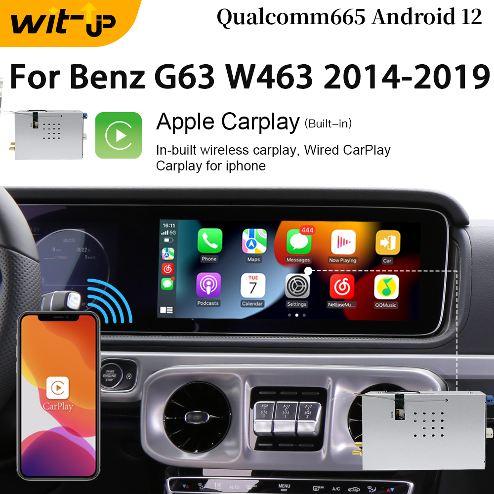Wit-Up for Benz G W463 2014-2019 MBUX Carplay box Android box Mini carplay box AI Carplay Youtube 4G Wifi NTG5.0 NTG5.5