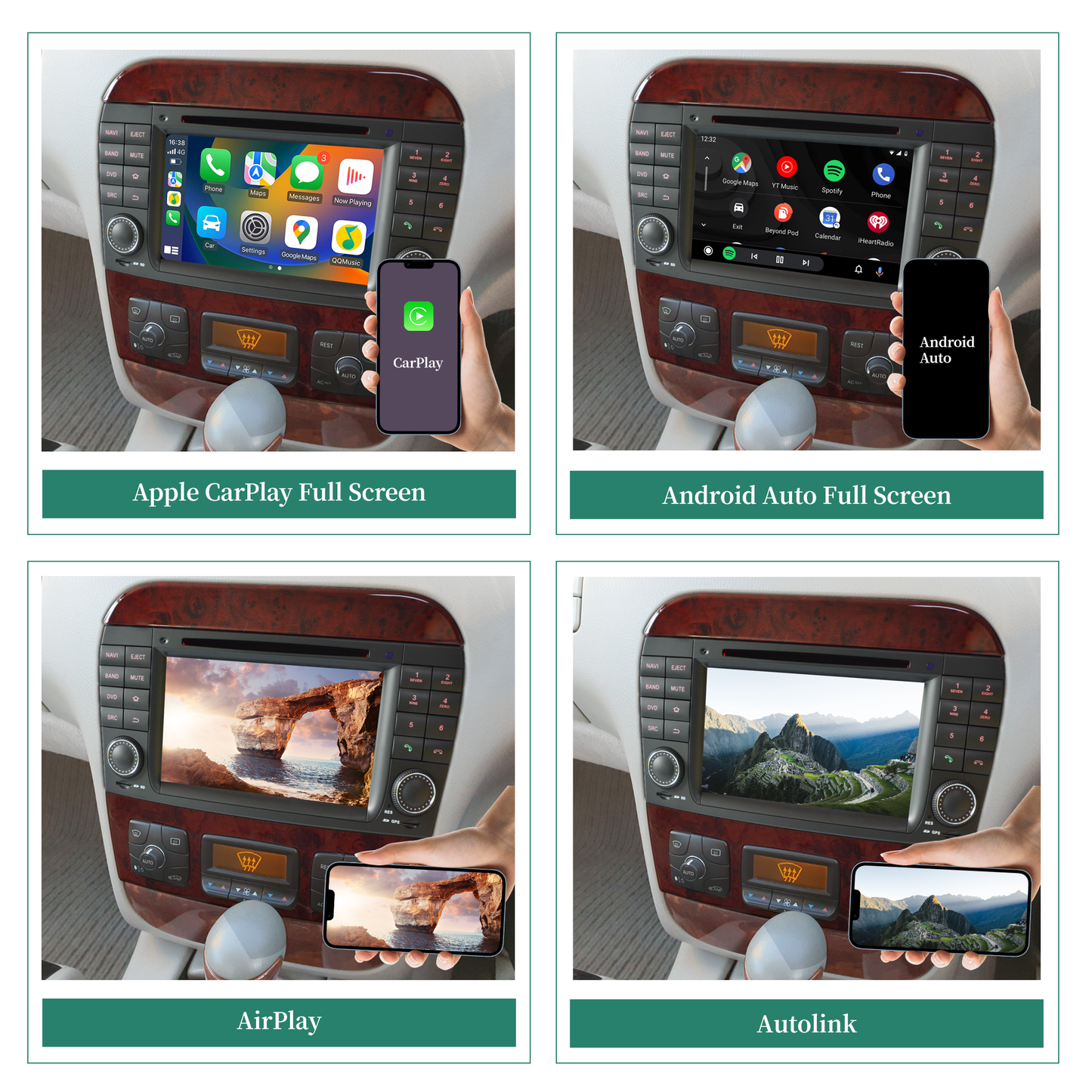 W215 W220 Radio Mercedes Benz S-CL-Class S280 S320 S320 S400 S350 S430 S500 S600 S55 S63 S65 CL500 CL600 CL55 CL63 CL65 Stereo Upgrade 7 Inth TouchScreen Apple CarPlay Andriod Auto Netflix DVD WiFi