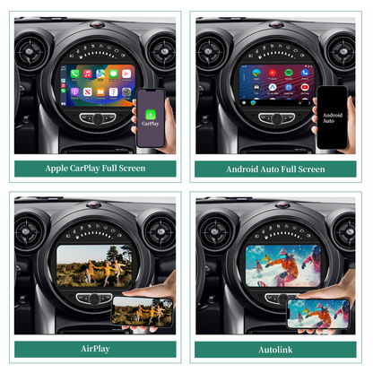 Wit-up 8-inch Android Screen Upgrade Mini Cooper R55 R56 R57 R58 R59 R60 R61 Radio Android Auto CarPlay Split Screen Mirroring Full Screen iPhone Navigation Google Maps Spotify Hulu Reverse Cameras