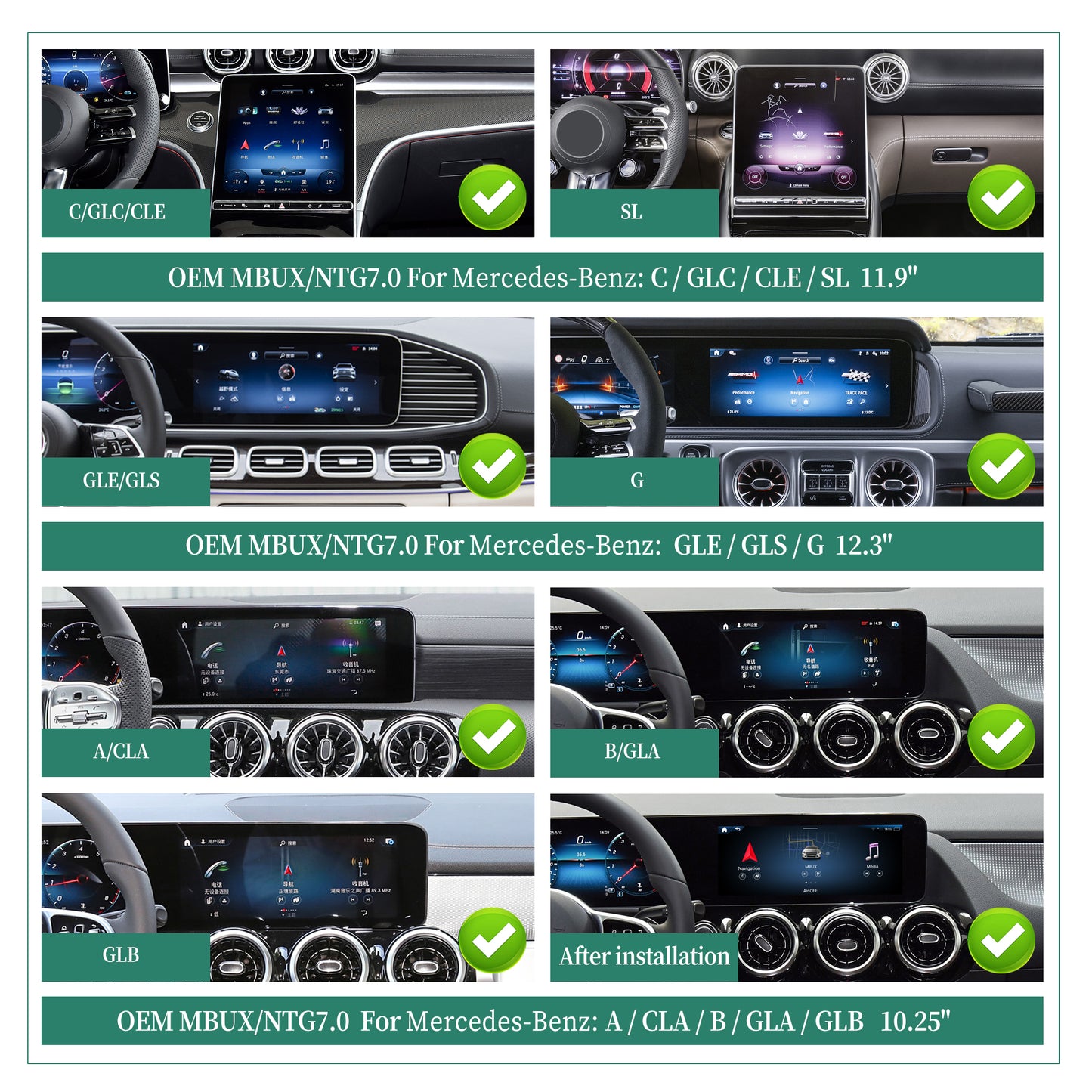 3 in 1 Android Auto AI Adapter for Mercedes C118 X118 CLA-Class MBUX Apple CarPlay Full Screen Access Android  Apps to 10.25 Touch Screen Games Music Netflix Spotify Facebook Navigation