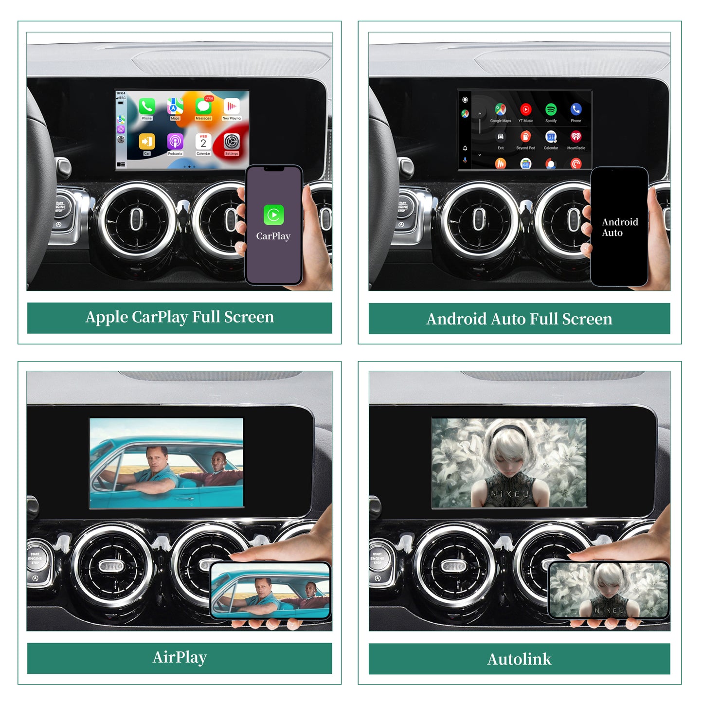 Android Auto AI Adapter for Mercedes V-Class MBUX W447 with 7 inch Touch Screen Add Wireless Apple CarPlay Full Screen Android 14 Apps Netflix Spotify Twitch TikTok Navigation
