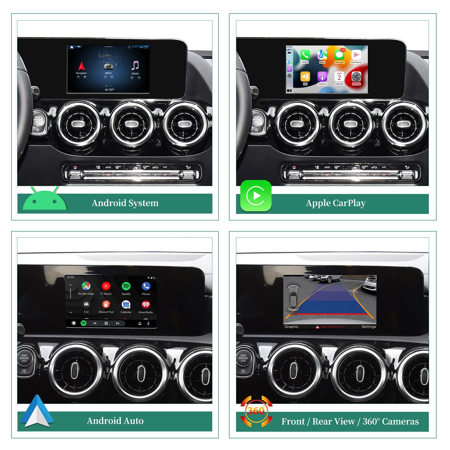 Android Auto AI Adapter for Mercedes V-Class MBUX W447 with 7 inch Touch Screen Add Wireless Apple CarPlay Full Screen Android 14 Apps Netflix Spotify Twitch TikTok Navigation