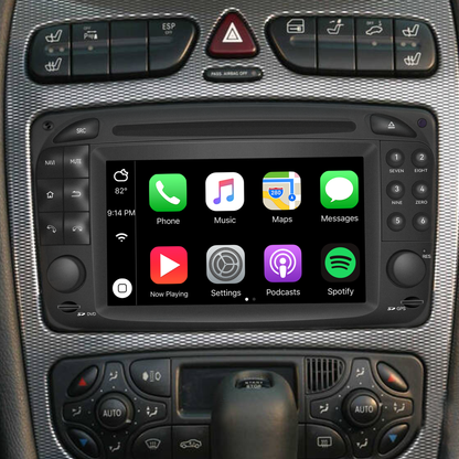 Wit-up Mercedes W203 S203 Radio Upgrade 6.2 Touch Screen Add Wireless Apple CarPlay Android Auto Android System GPS Navigation Google Maps Vehicle Cameras Bluetooth Calls AM FM DVD Netflix Spotify TikTok