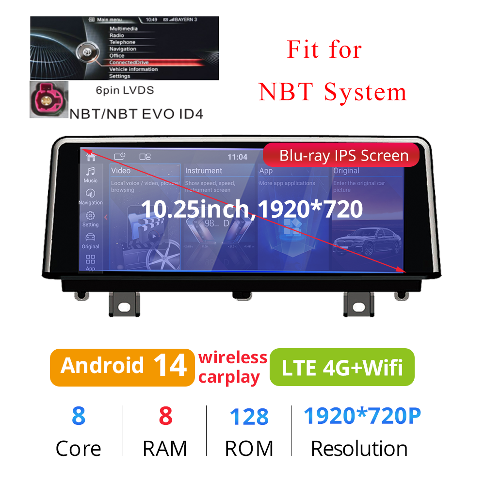 Wit-Up for BMW F30 F31 F32 F33 F34 F35 F36 10.25" Touch Screen Upgrade Radio Android 14 Aftermaket GPS Navi CarPlay Autoradio Car Stereo DVD Multimedia Player