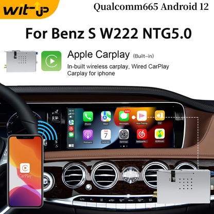 Wit-Up Android CarPlay Adapter For Mercedes 12.3 "S W222 NTG5.0 MBUX Radio Navigation Update Multimedia System Wireless CarPlay - Wit-Up Media Refit Tech