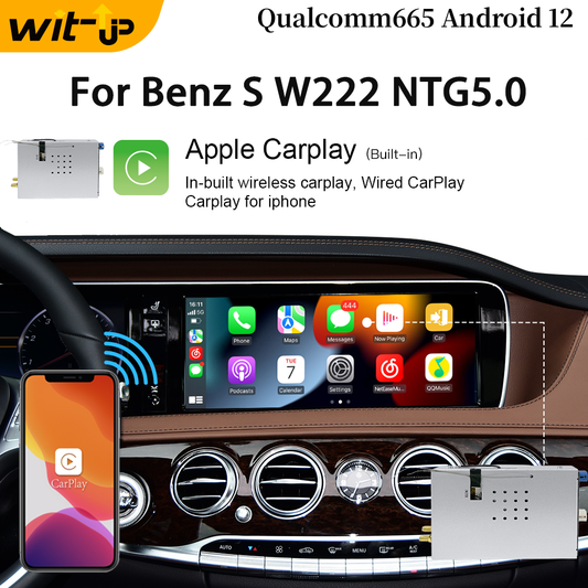 Wit-Up Android CarPlay Adapter For Mercedes 12.3 "S W222 NTG5.0 MBUX Radio Navigation Update Multimedia System Wireless CarPlay - Wit-Up Media Refit Tech