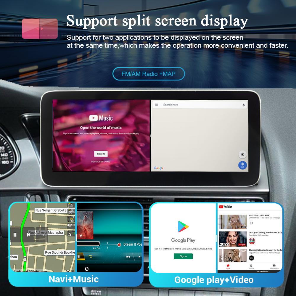 Wit-Up for Audi A4/A5 B8 B8.5 MMI (2009-2017) 10.25" Touchscreen GPS navi autoradio stereo wireless carplay  Youtube Apply Carplay Carplay Mirroring Mirroring Wired Android Netflix Waze