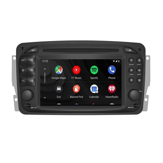 Wit-up Mercedes W203 S203 Radio Upgrade 6.2 Touch Screen Add Wireless Apple CarPlay Android Auto Android System GPS Navigation Google Maps Vehicle Cameras Bluetooth Calls AM FM DVD Netflix Spotify TikTok