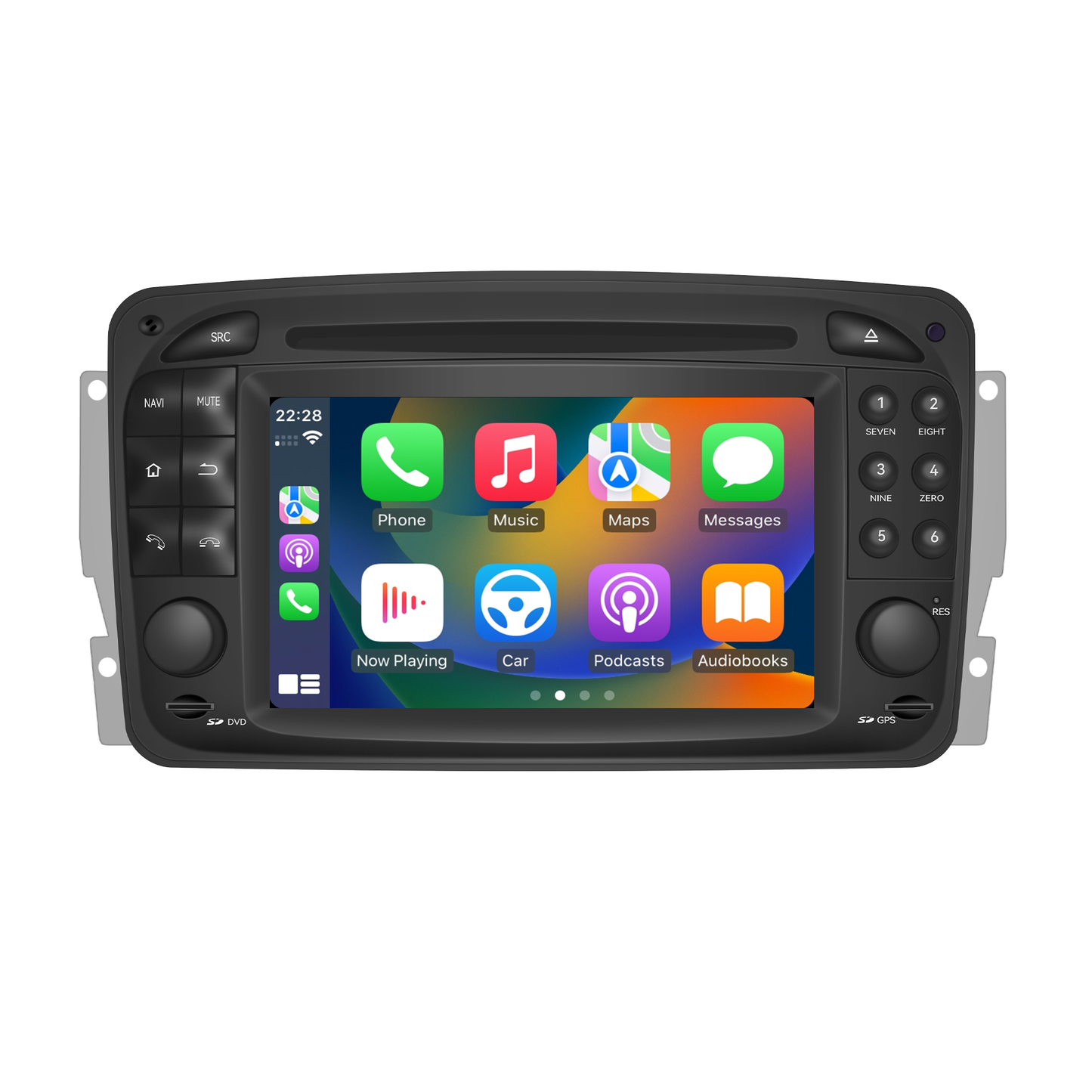 Wit-up Mercedes W203 S203 Radio Upgrade 6.2 Touch Screen Add Wireless Apple CarPlay Android Auto Android System GPS Navigation Google Maps Vehicle Cameras Bluetooth Calls AM FM DVD Netflix Spotify TikTok