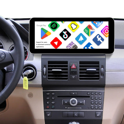 Mercedes GLK X204 NTG 4.0 Upgrade 12.3 Android Touch Screen Wireless Apple CarPlay Android Auto Split Screen Mode Samsung Phone Apps Mirror Full Screen Navigation Waze Netflix Spotify Backup Cameras