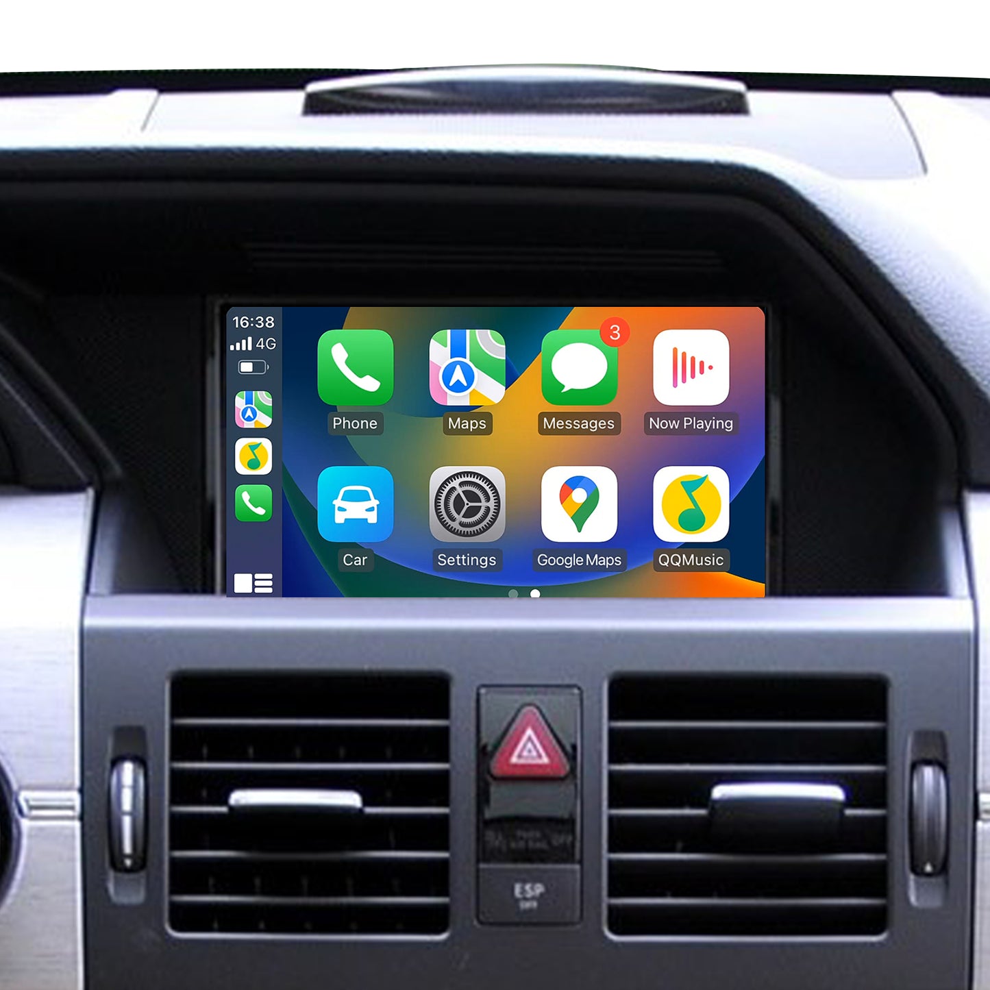 Mercedes GLK X204 NTG 4.0 install 7 inch Android Touch Screen Wireless Apple CarPlay Android Auto Split Screen Mode Samsung Phone Apps Mirror Full Screen Navigation Waze Netflix Spotify Backup Cameras