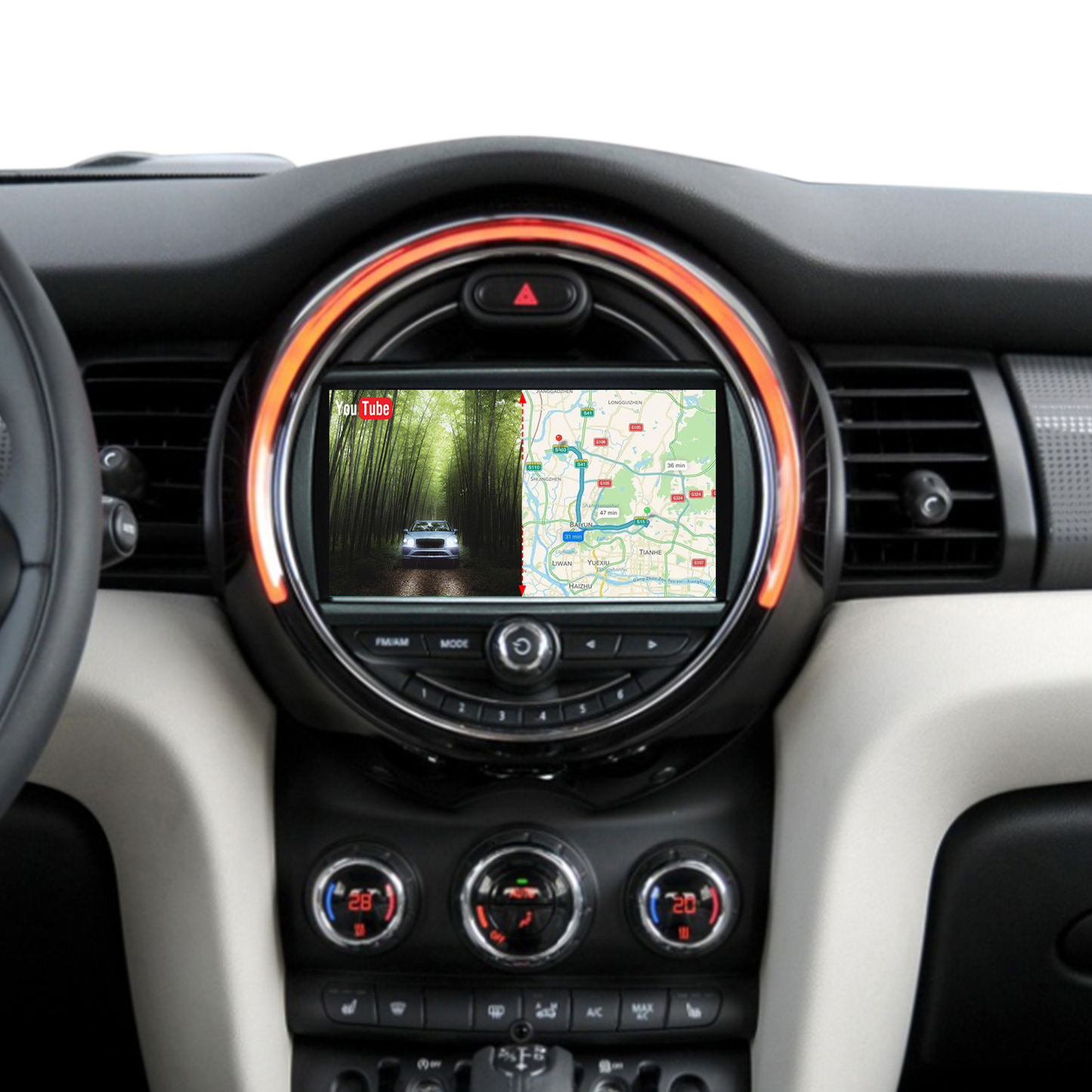 Wit-up 6.5 Mini Cooper NBT F60 Apple CarPlay Upgrade 7-inch Touch Screen Wireless Android Auto Netflix Navigation Google Maps Vehicle Cameras Android Apps Games Music Movies TV Receive Calls Via Bluetooth Google Map YouTube Tiktok