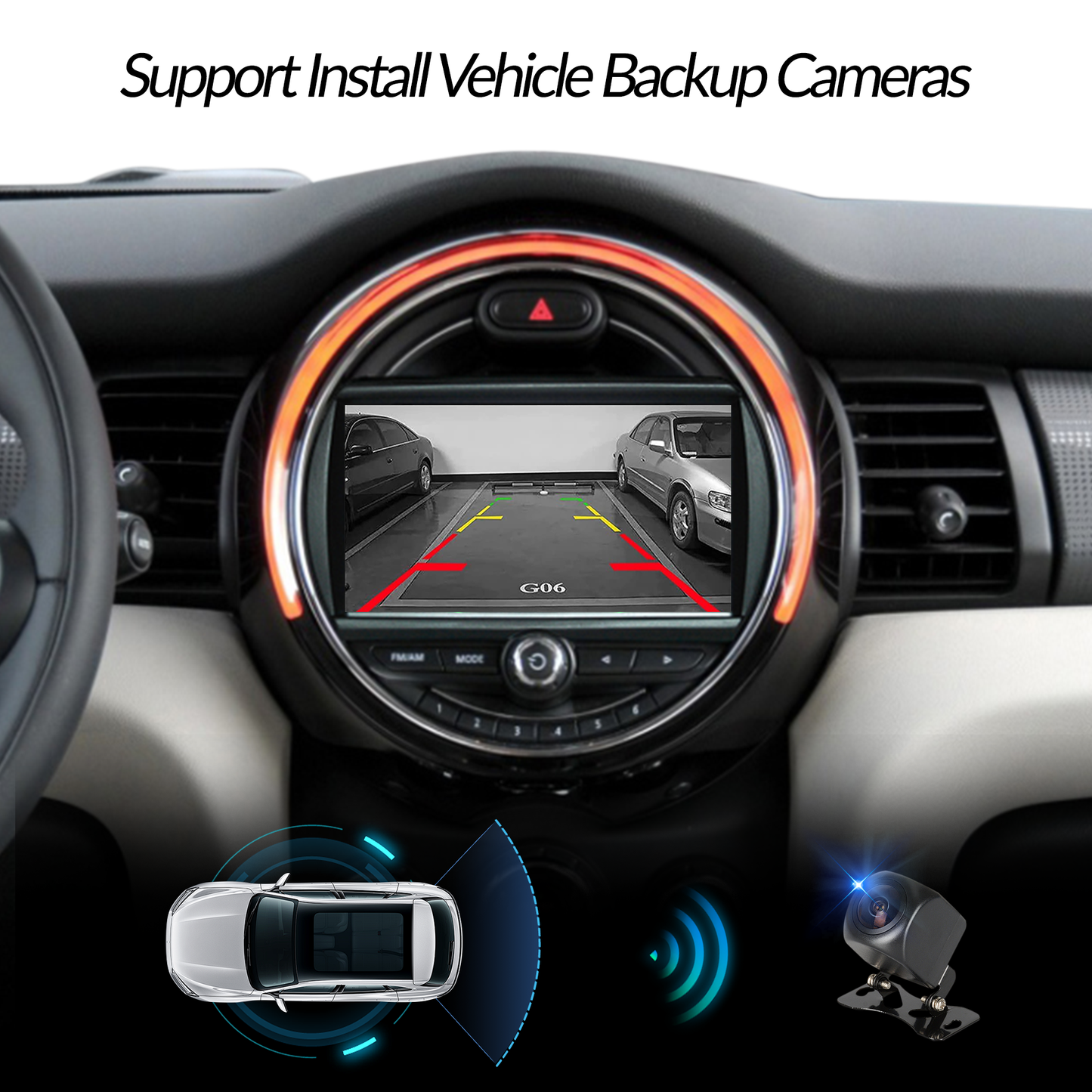 Wit-up 6.5 Mini Cooper NBT F60 Apple CarPlay Upgrade 7-inch Touch Screen Wireless Android Auto Netflix Navigation Google Maps Vehicle Cameras Android Apps Games Music Movies TV Receive Calls Via Bluetooth Google Map YouTube Tiktok