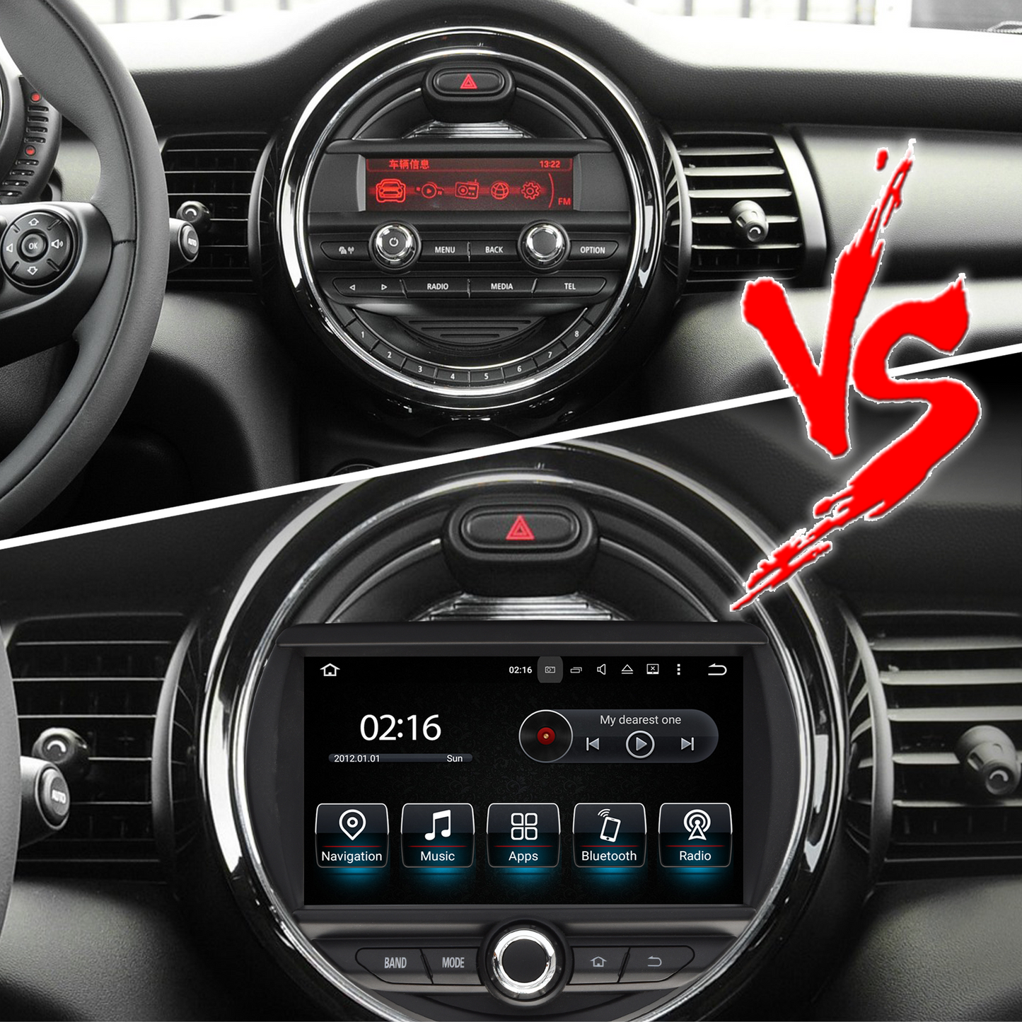 Wit-up Mini Cooper F54 Apple CarPlay install 7-inch Android Touch Screen Wireless Android Auto Netflix Navigation Vehicle Cameras Download Android Apps Games Music Movies TV Receive Calls Via Bluetooth Google Map YouTube TikTok