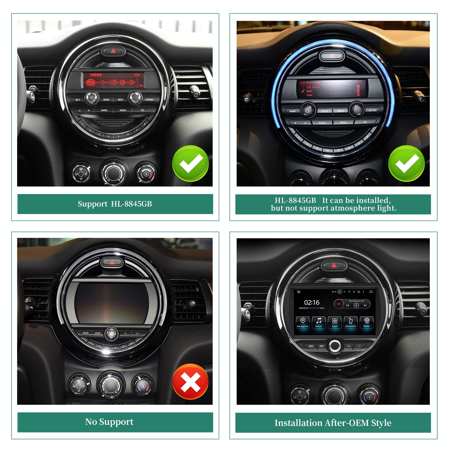 Wit-up Mini Cooper F54 Apple CarPlay install 7-inch Android Touch Screen Wireless Android Auto Netflix Navigation Vehicle Cameras Download Android Apps Games Music Movies TV Receive Calls Via Bluetooth Google Map YouTube TikTok
