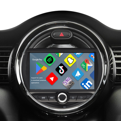 Wit-up Mini Cooper F54 Apple CarPlay install 7-inch Android Touch Screen Wireless Android Auto Netflix Navigation Vehicle Cameras Download Android Apps Games Music Movies TV Receive Calls Via Bluetooth Google Map YouTube TikTok