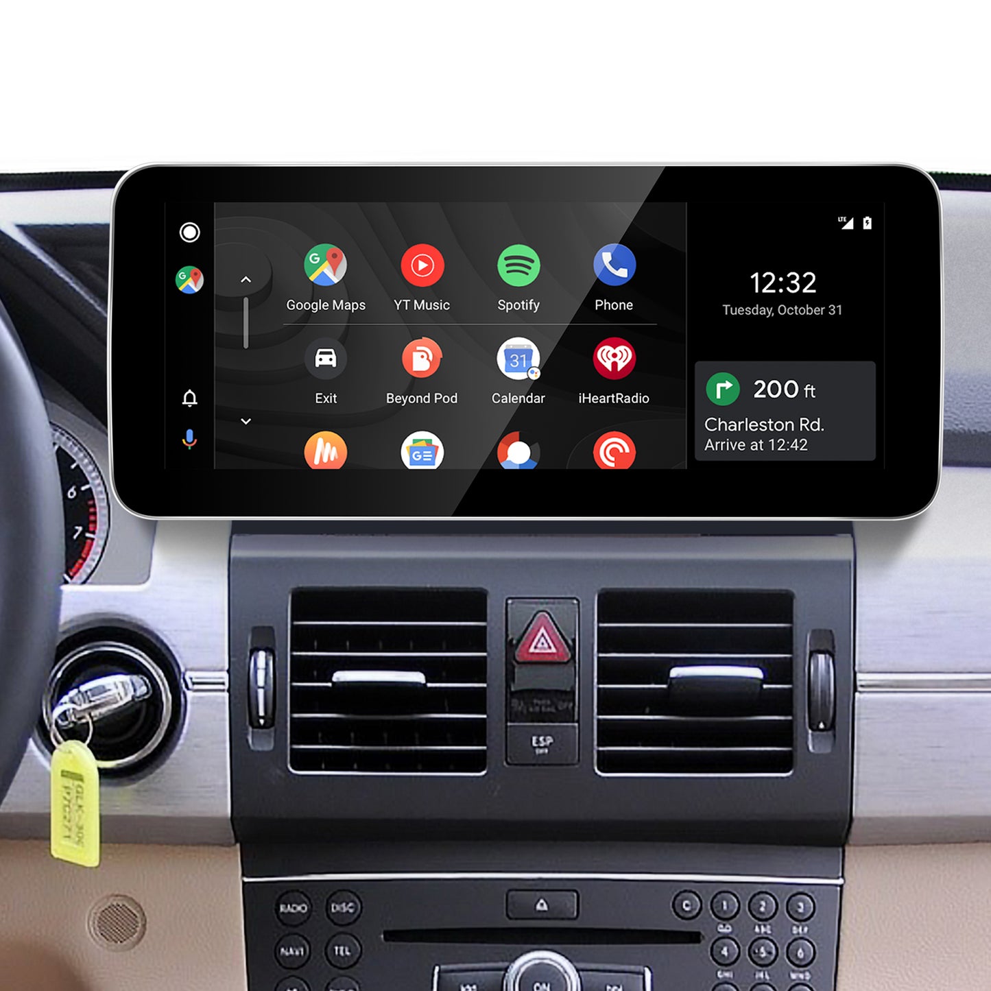 Mercedes GLK X204 NTG 4.0 Upgrade 12.3 Android Touch Screen Wireless Apple CarPlay Android Auto Split Screen Mode Samsung Phone Apps Mirror Full Screen Navigation Waze Netflix Spotify Backup Cameras