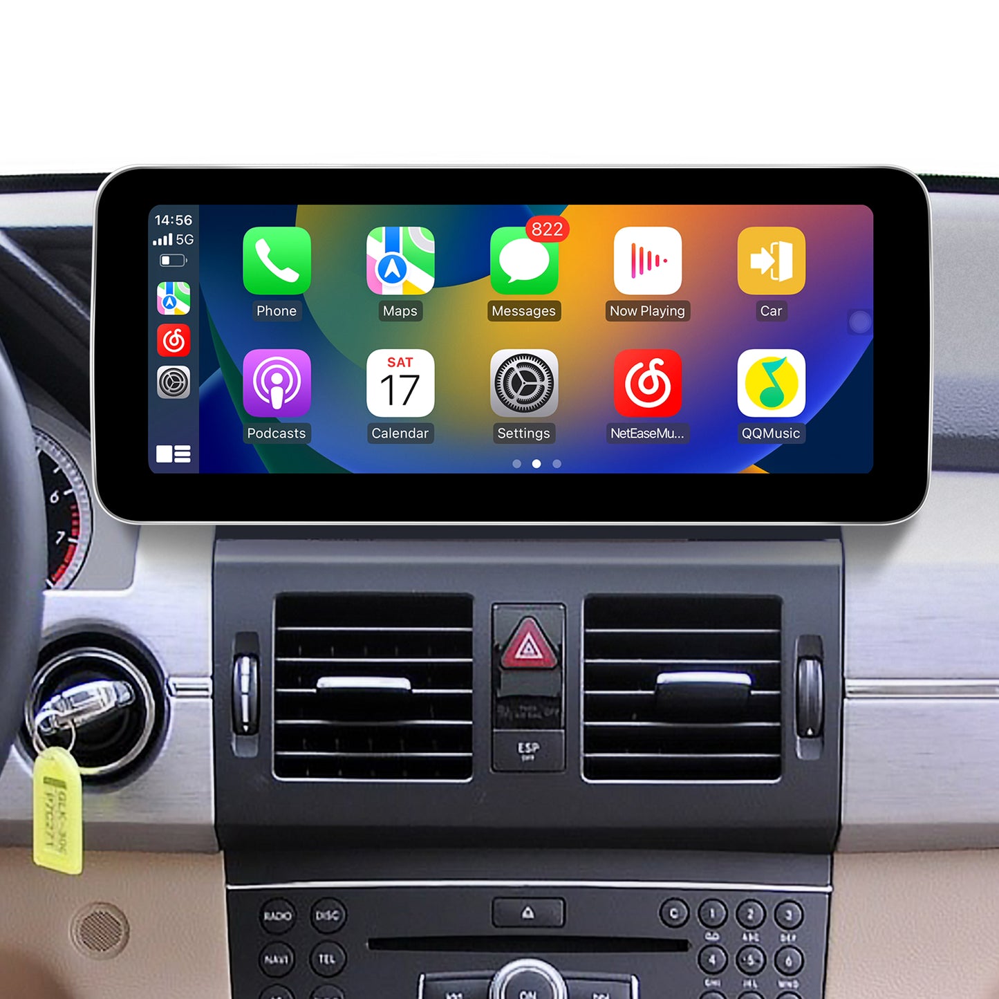 Mercedes GLK X204 NTG 4.0 Upgrade 12.3 Android Touch Screen Wireless Apple CarPlay Android Auto Split Screen Mode Samsung Phone Apps Mirror Full Screen Navigation Waze Netflix Spotify Backup Cameras