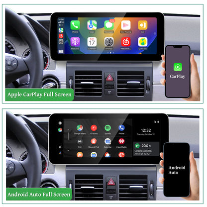 Mercedes GLK X204 NTG 4.0 Upgrade 12.3 Android Touch Screen Wireless Apple CarPlay Android Auto Split Screen Mode Samsung Phone Apps Mirror Full Screen Navigation Waze Netflix Spotify Backup Cameras