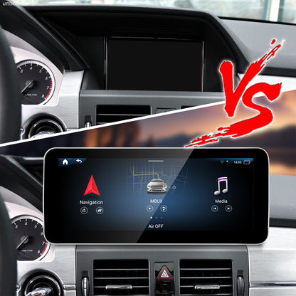 Mercedes GLK X204 NTG 4.0 Upgrade 12.3 Android Touch Screen Wireless Apple CarPlay Android Auto Split Screen Mode Samsung Phone Apps Mirror Full Screen Navigation Waze Netflix Spotify Backup Cameras