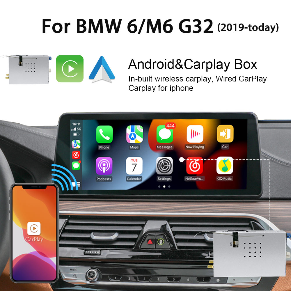 For BMW 6 M6 Series (G22) Idrive 7 Radio Navigation Wireless Apple Carplay Box Internet Radio/TV Android Naviagtion Android auto